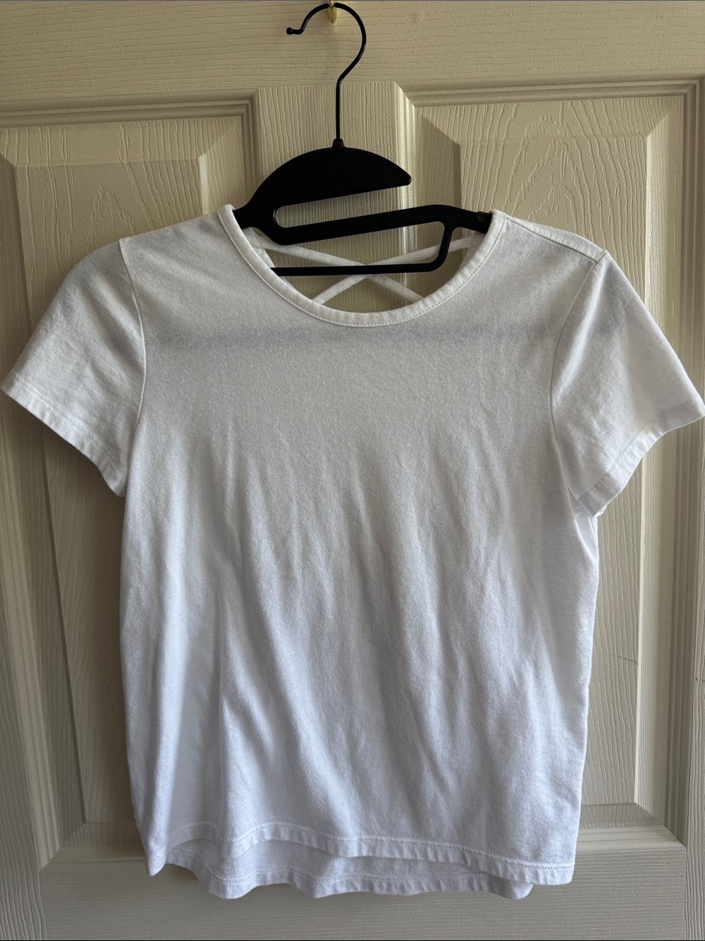 Old Navy Girls' White and black Short-Sleeve Tee with Back Strap Detail (bundle)